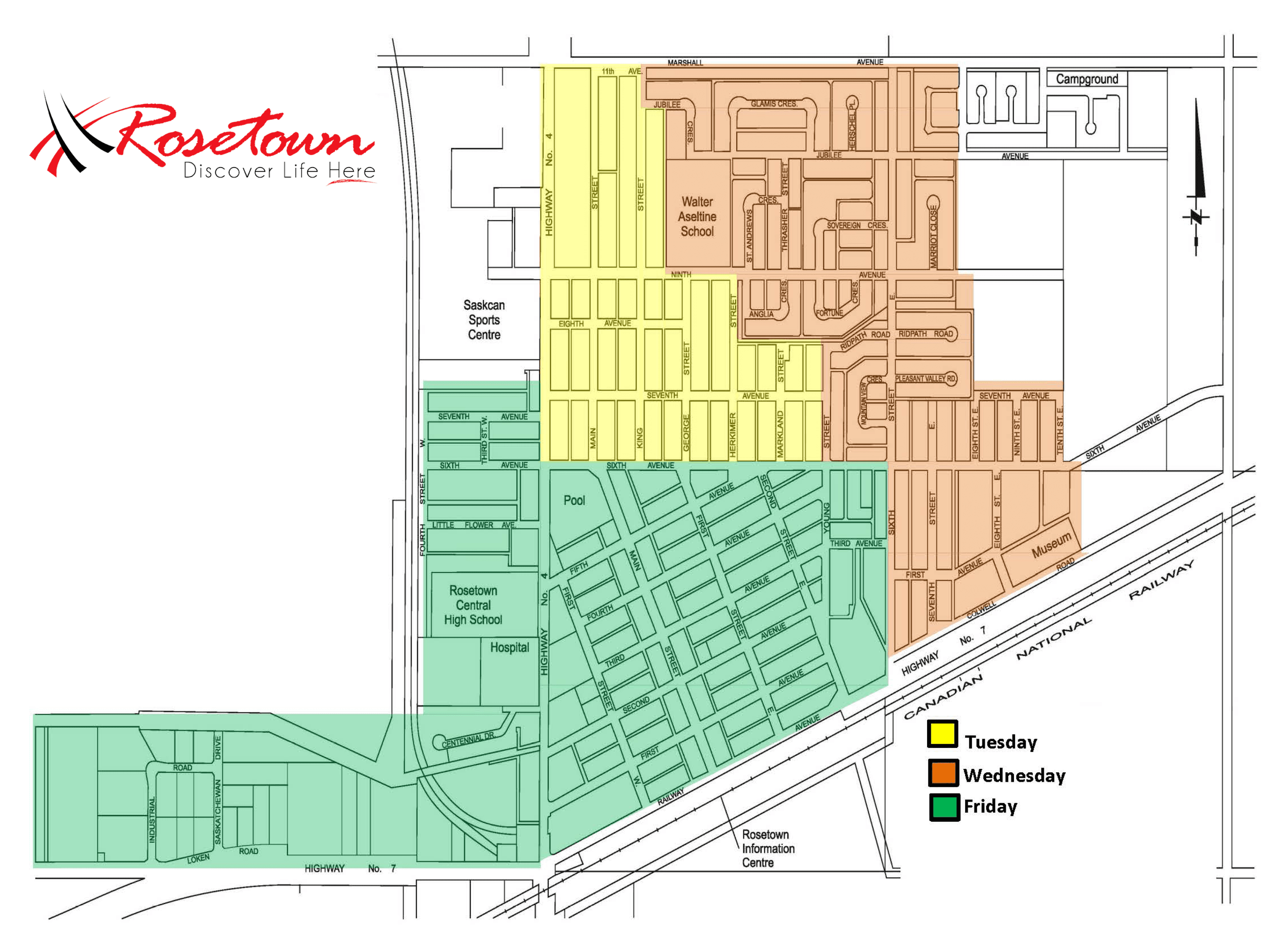 Image of map of town garbage collection