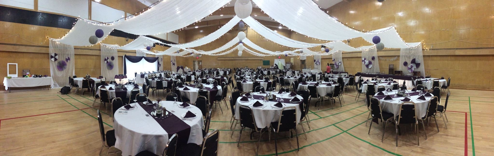Image of Civic Centre gym set up for a wedding